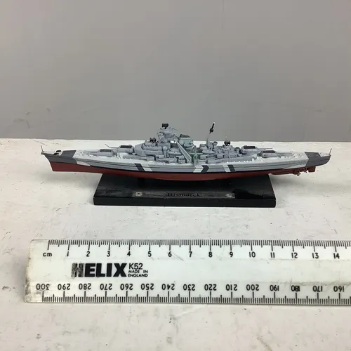 Bismarck Model Warship / Boat with Plaque