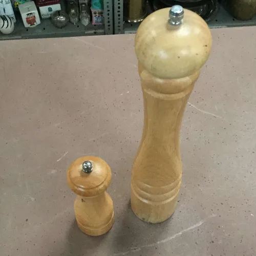 Wooden salt and pepper grinders