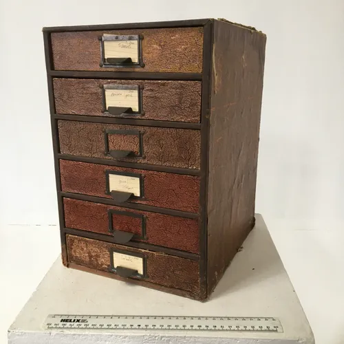 Period Arcadia cardboard desktop filing cabinet