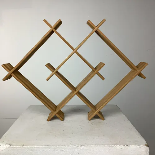 wood interlocking squares shelf