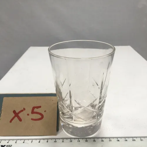 Set of 5 Cut Glass Crystal Whisky Glass 015