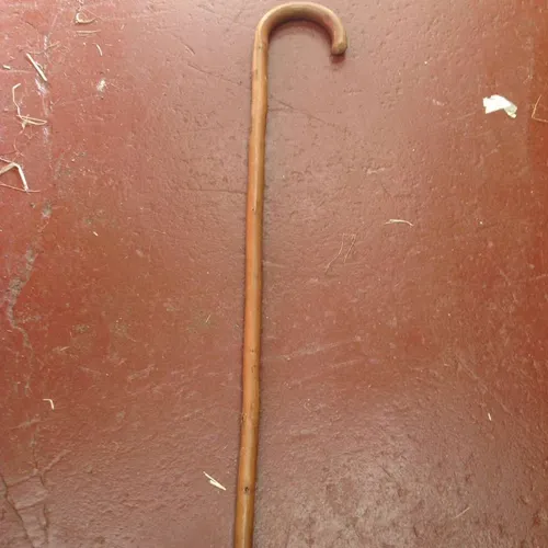 smooth wood cane with rubber tip