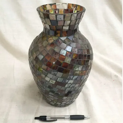 Glass vase with mosaic detail