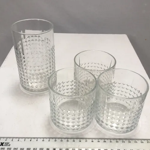 Water jug with three cut glass set