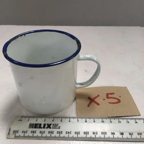 Enamel Mug with Blue Rim (Regular size)