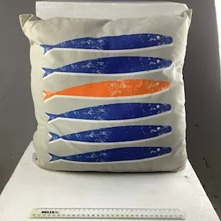 Blue and Orange Fish Cushion