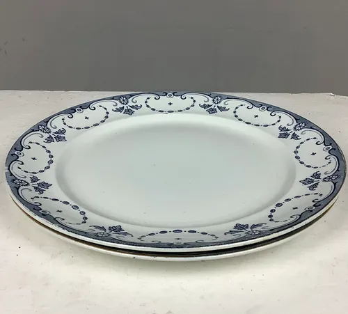 White and Blue Ceramic Patterned Plates