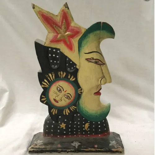 Wood Moon, Sun and Star Ornament 