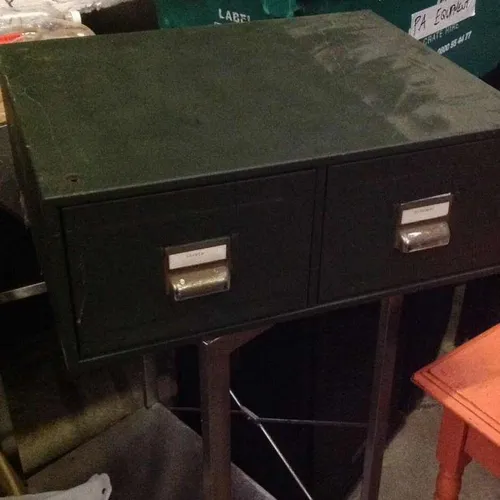 Green Metal Medium Sized 2 Drawer Storage / File Unit Period