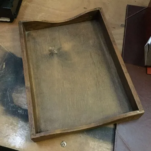 Wooden document/invoice tray/drawer