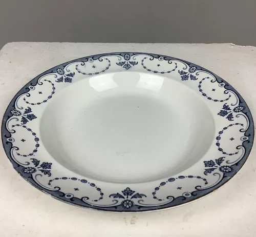 White and Blue Ceramic Patterned Dish