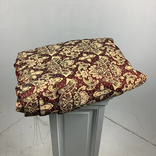 Burgundy Red and Gold Patterned Curtains