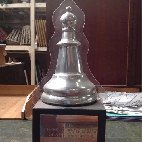 metal plastic chess piece shaped modern trophy
