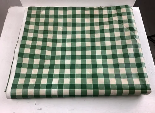 Green gingham fabric large print