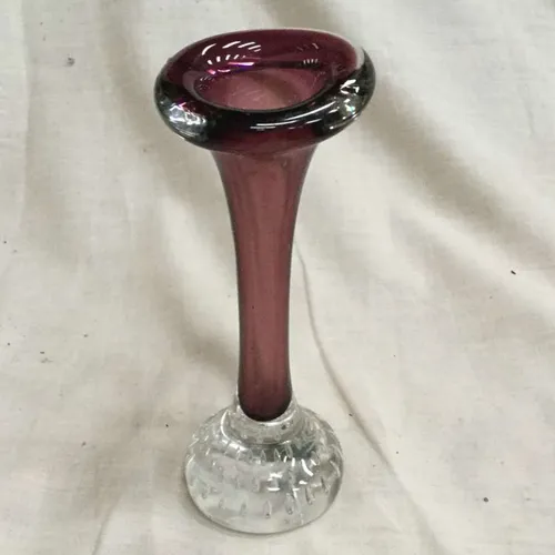 Purple glass tulip style glass vase ornament