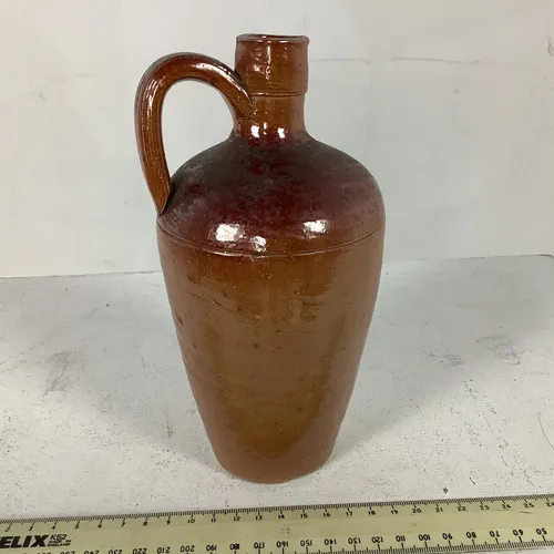Dark Brown Glazed Stoneware Flagon / Jug