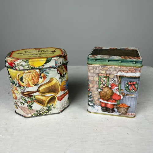 Various Christmas Tea Tins
