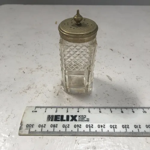 Glass and Silver Salt Shaker 