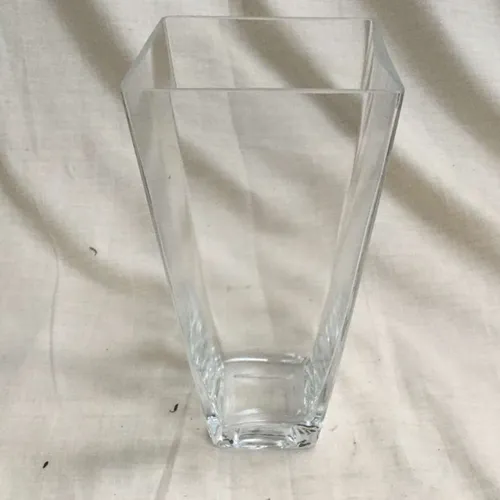 Glass vase (Square base with wider square top)