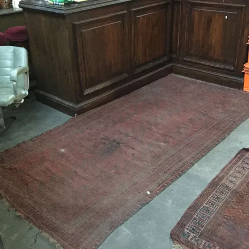 Large, Faded, Red Persian-Style Area Rug