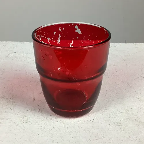 Red Glass Worn Cup (4 available)