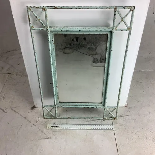 Blue Wrought Metal Frame Mirror