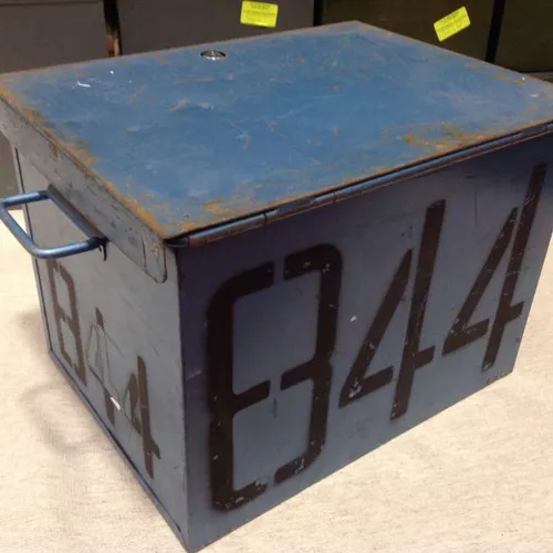 Blue metal box