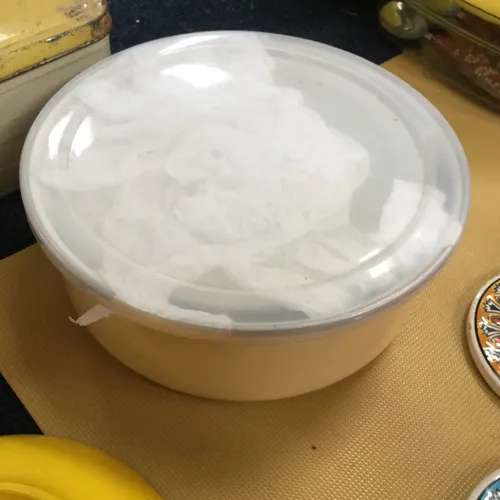 Cream with Opaque Lid Tupperware Container