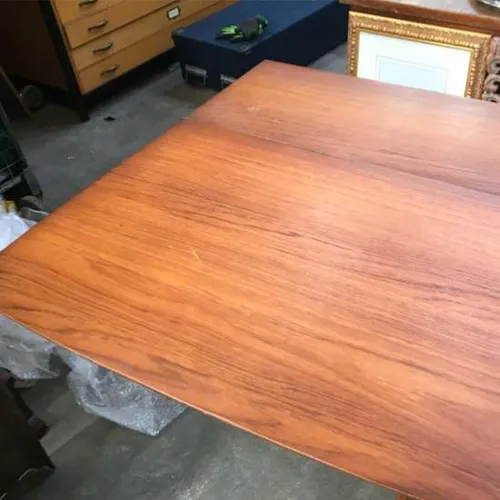 Rectangular light oak stained drop-leaf table 1