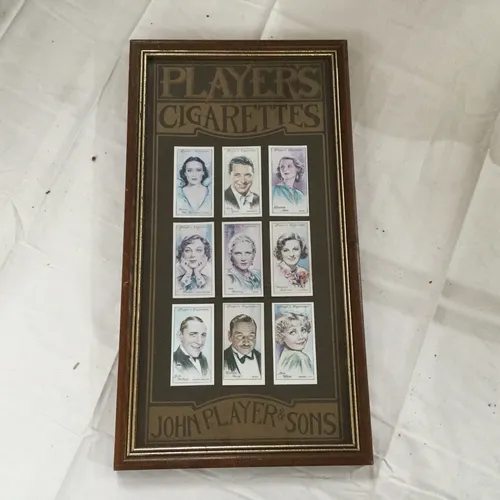 Framed cigarette cards 