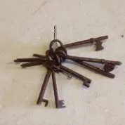 Set of Rusted / Aged Keys on Keyring