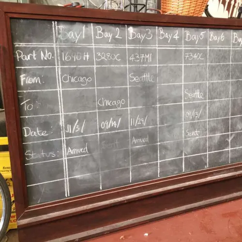 wooden framed wall mounted chalk board