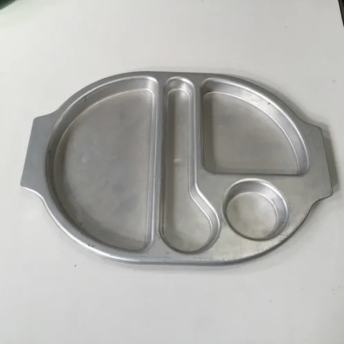 Silver Plastic Compartment Food Tray