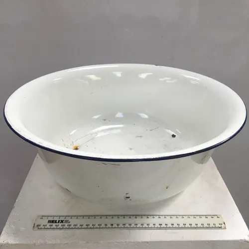 Period Enamelware Large Round Basin Bowl