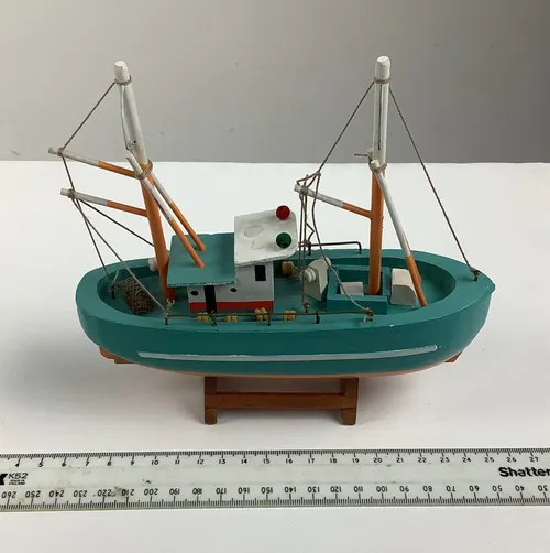 Blue Wooden Boat Model / Toy