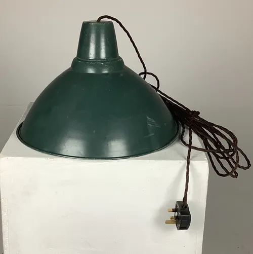 Green metal coolie light shade