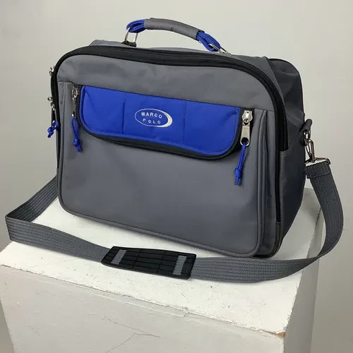 Grey and Blue Marco Polo Side Bag