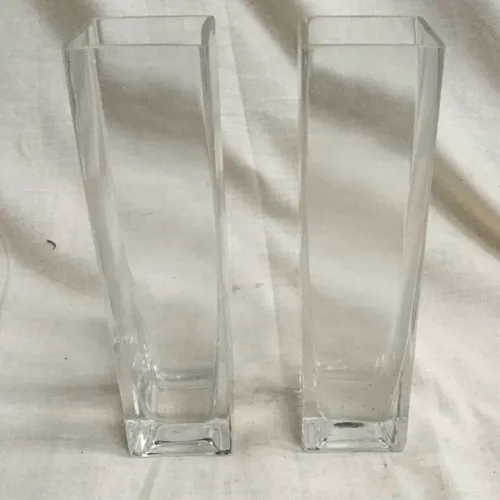 Pair of tall rectangular vases