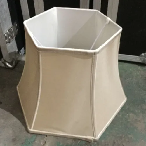Large cream hexagonal lampshade