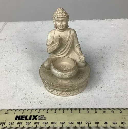 Cream Buddha / Buddhist Tea Light Candle Holder