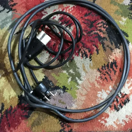 Two pin plug black electrical cable