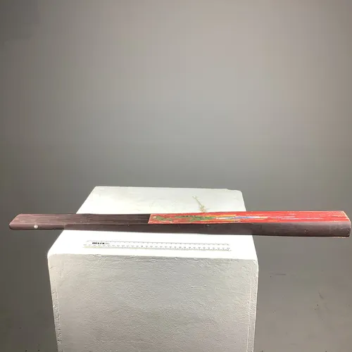 Large Dark Wood and Red Paper fan