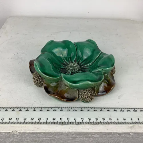 Glazed Ceramic Flower Shaped Ashtray/Ornament