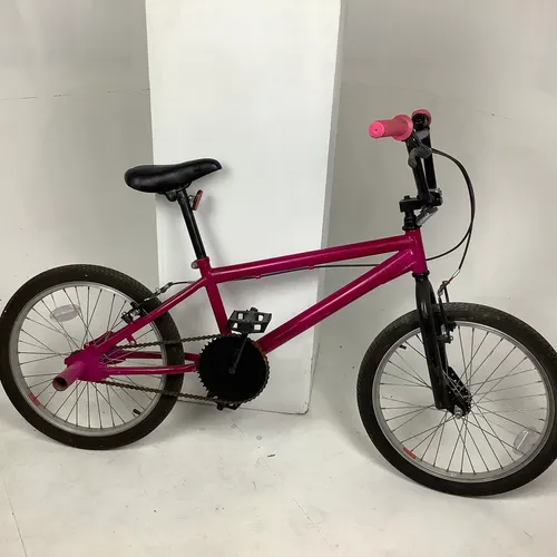 black and pink BMX bicycle