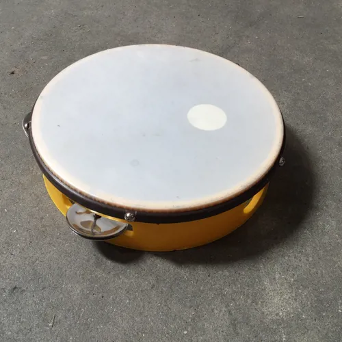Yellow and White Tambourine 