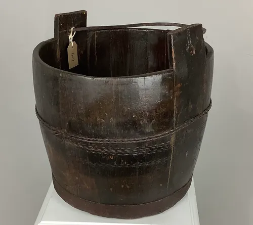 Vintage Wooden Rice Bucket