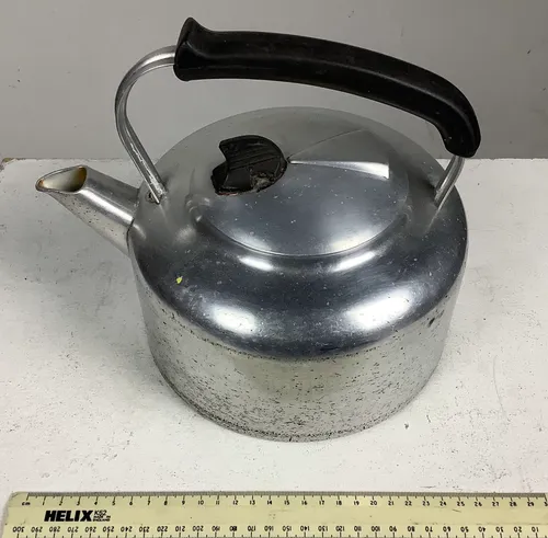 Sliver Kettle with Black Handle