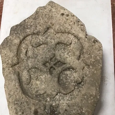 Fake Celtic Gravestone 15 (Light stone with faded engraving)