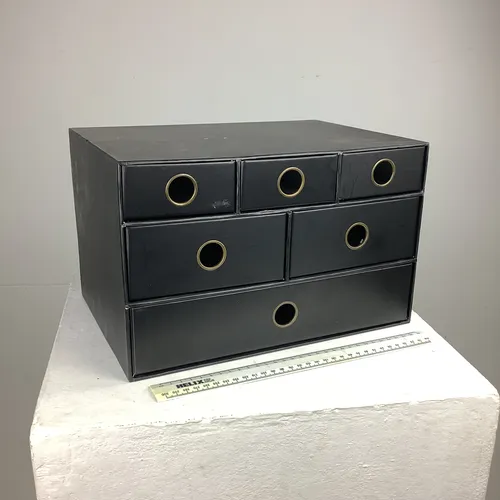 Black 6 Drawer 3 Tiered Storage Desk Organiser 