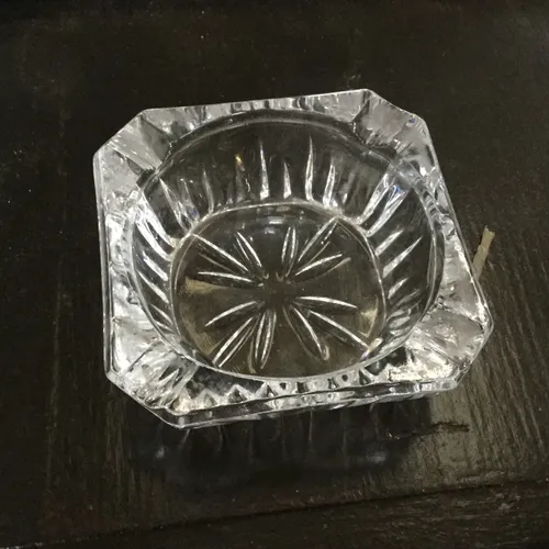 Square Cut Glass Ashtray